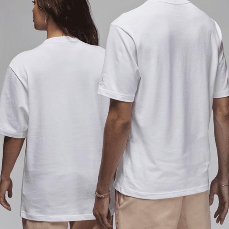 Jordan XJ Balvin Collaborative Series FW23 Футболка с короткими рукавами и принтом чистого логотипа, топы унисекс, белые FV1380-100