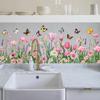 Новые продукты, Цветы и бабочки, Кухонные обои, Электростатические наклейки на стену, Без клея, Для помещений, Наклейки на стекло