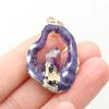 1Pc Energy Natural Agates Pendants with Amethyst, Fashion Handmade Irregular Druze Charms for Jewelry Making DIY Accessories Fit Necklaces Craft Gift