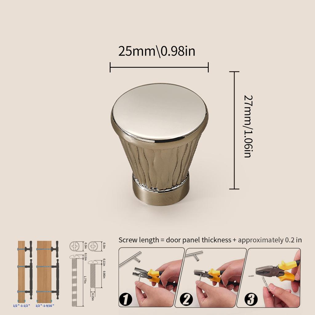 Modern Single-Hole Zinc Alloy Round Pulls Cupboard Wardrobe TV Cabinet Entryway Cabinet Nightstand Handle Furniture Hardware