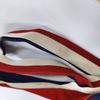 [Pre-Owned] Sylvie Gold Buckle Striped Web Satin Bow Wide Shoulder Strap Leather Handbag - Excellent #I3VJQS