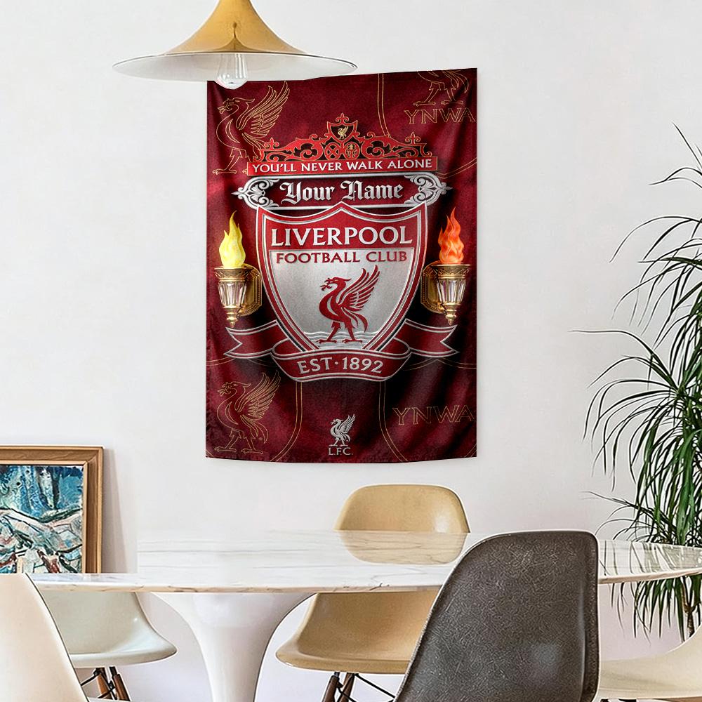 Liverpool Team Custom Your Name Wall Decor Tapestry Art For Pet Memorial Birthdaywedding Party Backdrop Family Gift