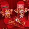 Folding 3D Chinese Red Envelopes Traditional Hongbao 2025 Snake Year Money Packet Blessing New Year Lucky Money Bag