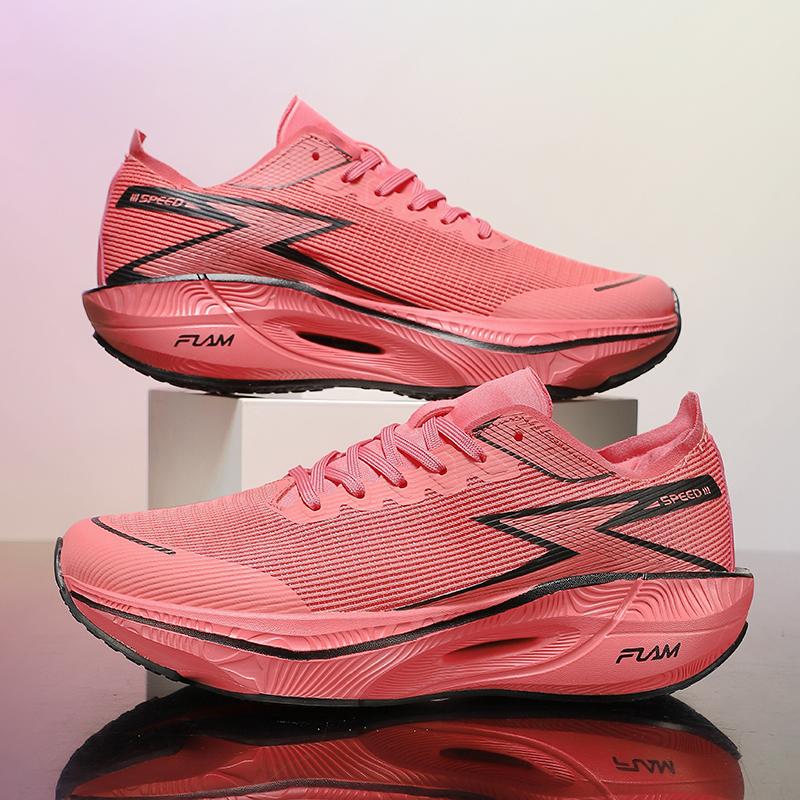 2025 New Running Shoes Carbon Board Marathon Men Sports Breathable Lightweight Women's Comfortable Athletic Nonskid Sneakers