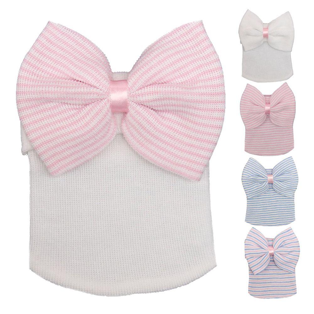 Мягкая полосатая детская шапочка Мягкие шапки-тюрбаны Детские шапочки Шапочка для новорожденного Больничная шапочка с бантом Детская шапочка