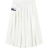 Solid Color Logo High Waist Pleated Midi Skirt Women Skirts Cloud-White F11W318301F-WT
