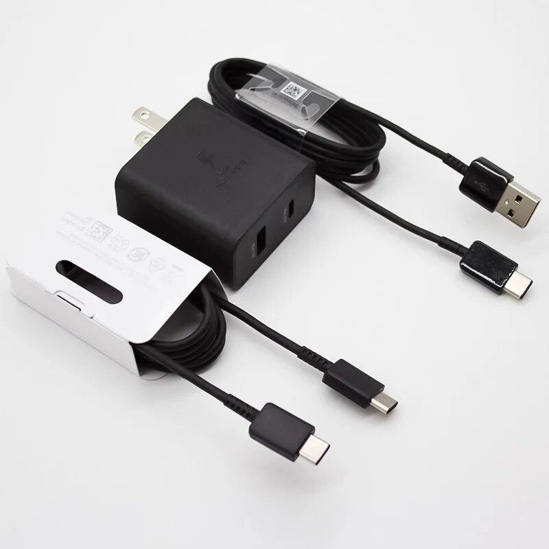 Зарядное устройство мощностью 35 Вт, двухпортовый настенный адаптер для сверхбыстрой зарядки PD 3.0 для SAMSUNG Galaxy S20 S22 S21 S23 S24 Ultra A73 A54 ПРИМЕЧАНИЕ 20 10 Телефон и устройства