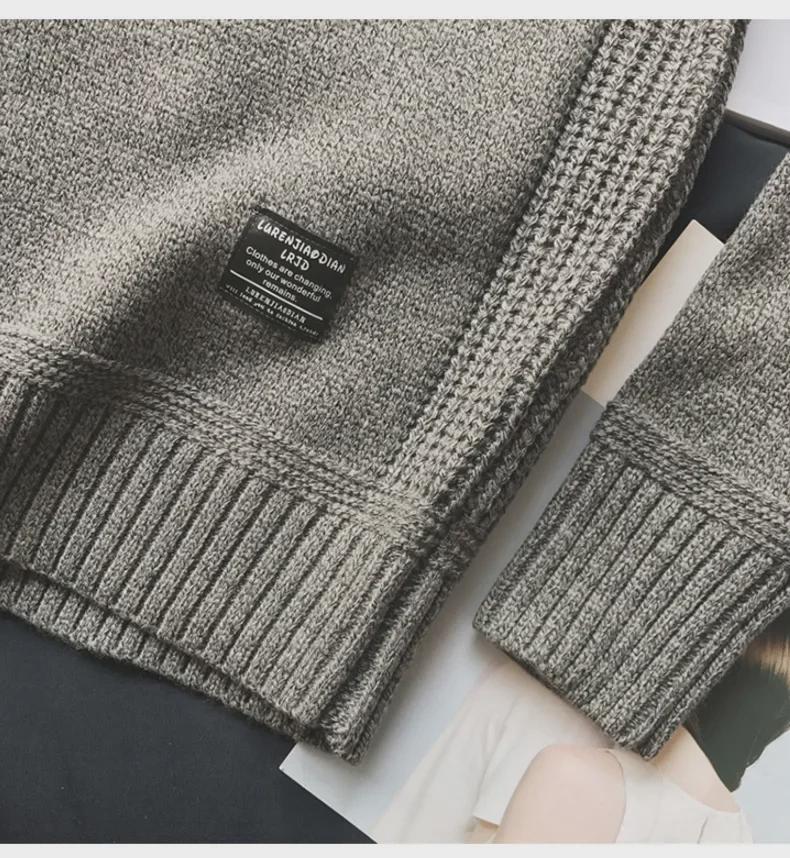 Мужской модный утолщенный свитер в корейском стиле 2023 года: Красивый, универсальный дизайн вязаных нашивок