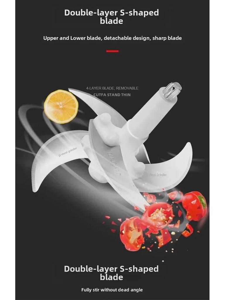 Многофункциональная электрическая мясорубка и кухонный комбайн из нержавеющей стали большой емкости