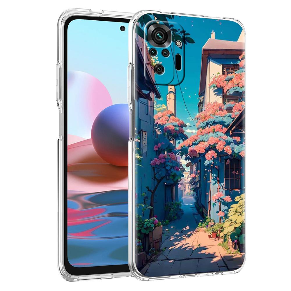 Чехол для телефона с японским аниме-пейзажем для Xiaomi Redmi Note 12 4G 11 10 Pro 5G 10C 10S 9S 9 9T 8T 9C 9A 8 8A 7 K50 Gaming Прозрачная крышка