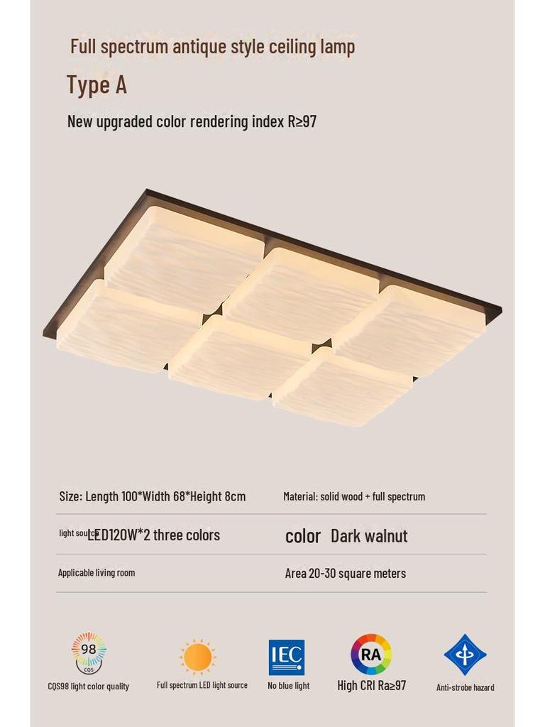 Современный средневековый потолочный светильник из цельного дерева: Черный орех для гостиной, столовой, спальни или кабинета