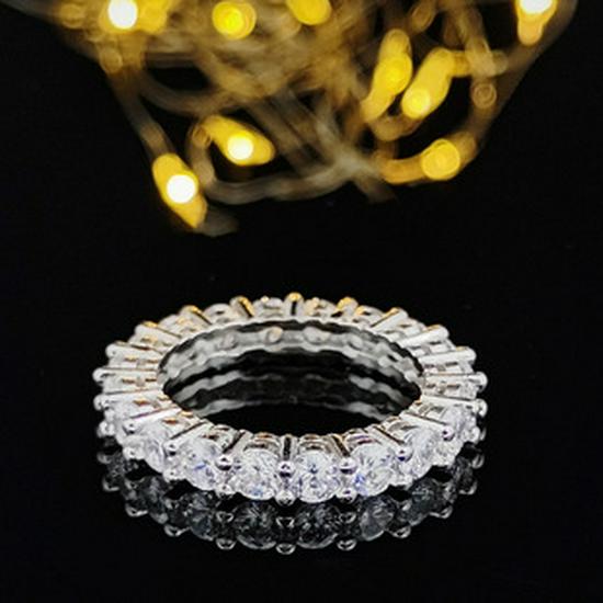 Роскошное многорядное кольцо с микроинкрустацией цирконами и бриллиантами - Phantom R4575