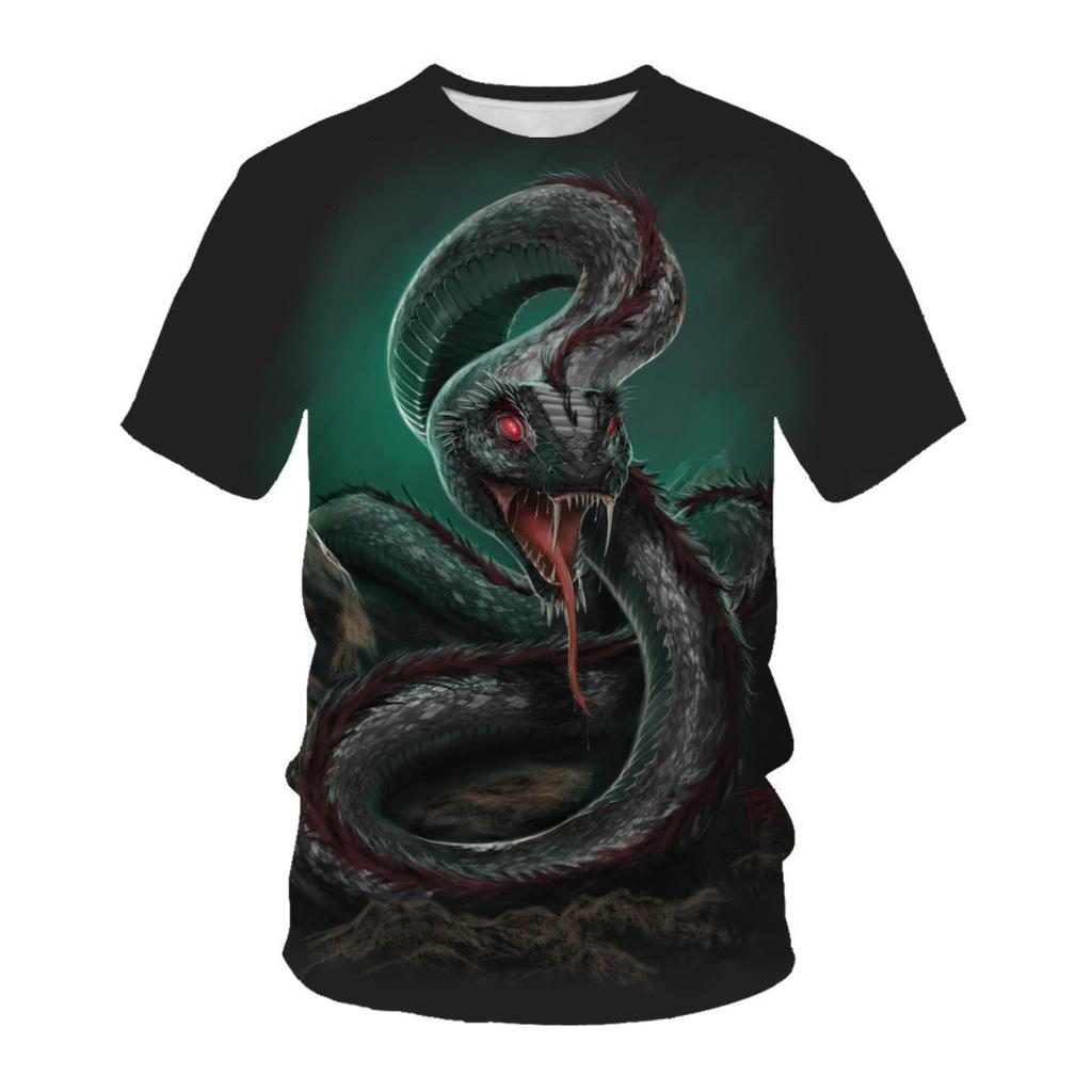 Hip Hop Summer Short Sleeve T Shirts Snake Series 3D Printed T Shirt Streetwear Men's Animal Tees Casual Outfit