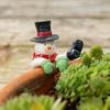 Miniature Santa Figurine Planter Decoration Santa Claus Statue Snowman Flower Pot Climber Funny Xmas Ornament for Flowerpot Outdoor Garden Yard Decor