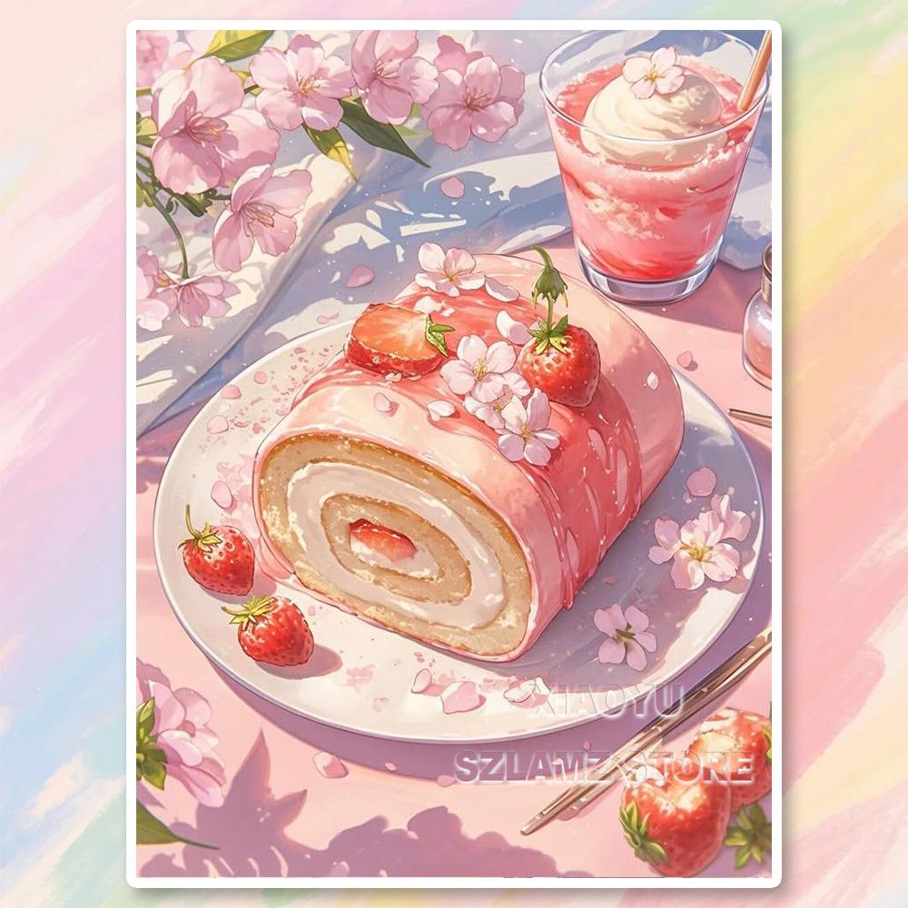 5D DIY Diamond Painting Pink Sakura Cat Tulip Full Square Round Rhinestone Embroidery Cross Stitch Romantic Home Decor Art Gift