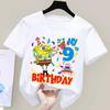 Kawaii Spongebob Squarepants Birthday Anime Figure Men Women Tee Adults Children Boy Gril Top Kids Parent Child Cotton Tshirt
