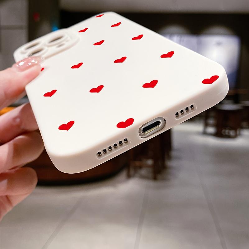 Красный маленький чехол для телефона с сердечками, подходит для iPhone 17 16 15 14 13 12 11 Pro/ Max /Plus, противоударная задняя крышка