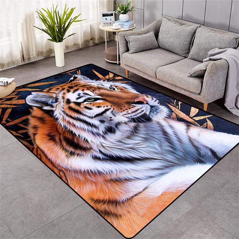 Модный ковер с рисунком тигра на полу, большой ковер с 3D принтом животных, мягкий коврик для гостиной, впитывающий противоскользящий коврик для ванной комнаты