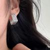 Серьги из стерлингового серебра 925 пробы для женщин Модные Простые Квадратные Полые Серьги Украшения Предотвращение Аллергии Вечеринка Рождественские Аксессуары