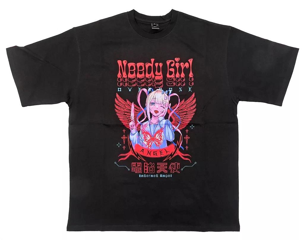 Футболка с принтом Needy Girl Overdose Cyber Angel Black T XL Выпуск 2023