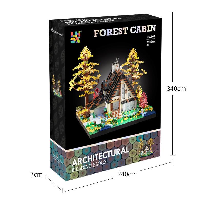 Lego Лесной Деревянный Дом Образовательные Строительные Блоки для Детей - Вилла для Мальчиков Архитектурный Подарок