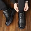 New Winter Genuine Leather Flat Designer Snow Boot Men Fashion Outdoor Cotton Shoes Antiskid Walking Office Business Ankle Boots