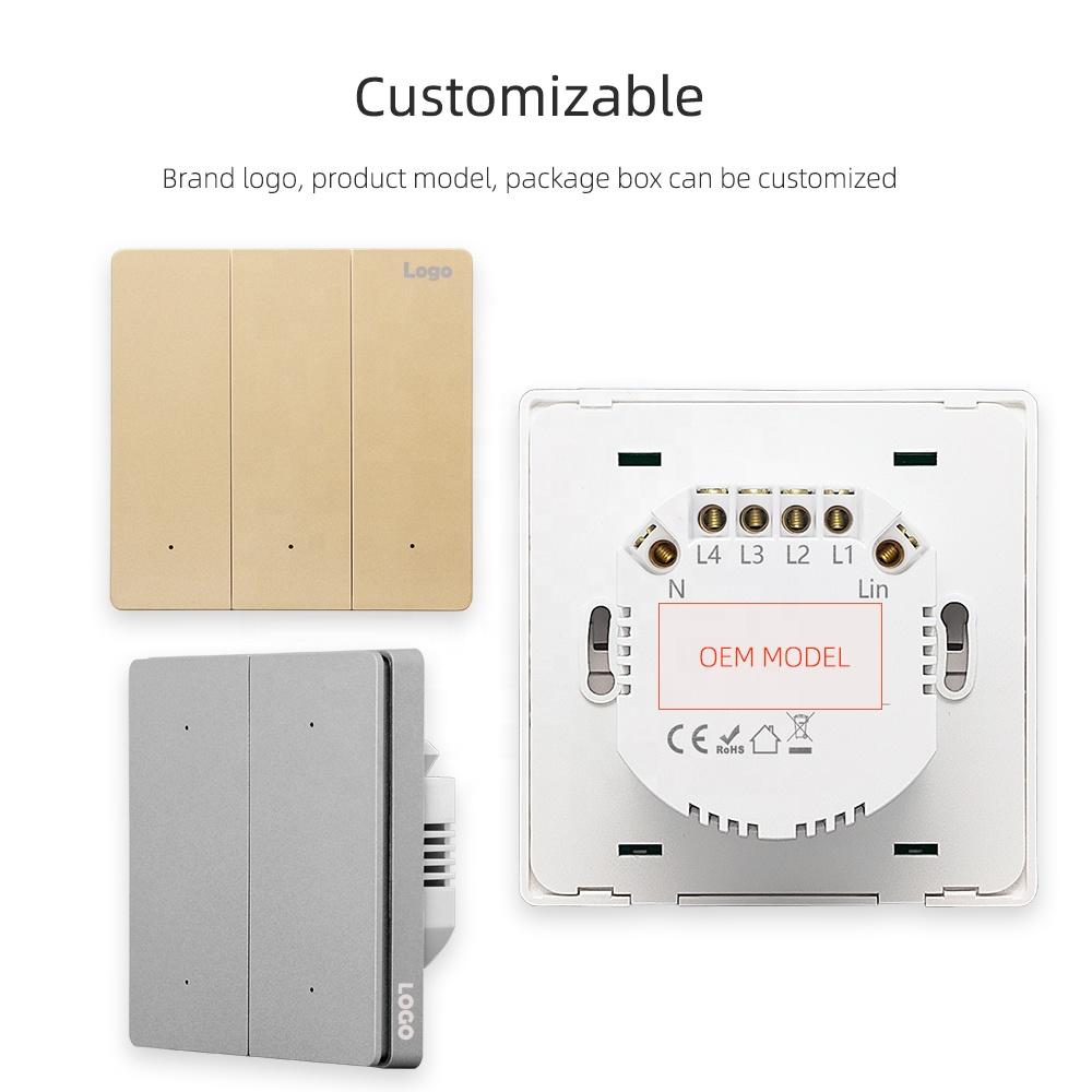 Lerlink A2 Series Tuya Wifi Smart Home Wifi Push Button Wall Switch Work with Alexa Google Home Yandex