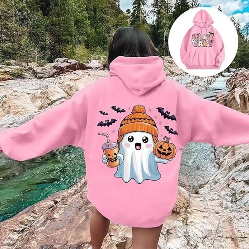 Женский спортивный свитер с капюшоном и drawstring, свободный, с принтом на рукавах, свободный комфорт, повседневный, креативный свитшот