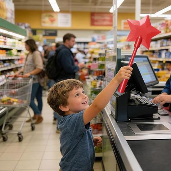 14-Inch 3D Printed Tap to Pay Star Wand Contactless Payment Universal NFC Credit Card Holder Plastic Star Shape Wand Toy