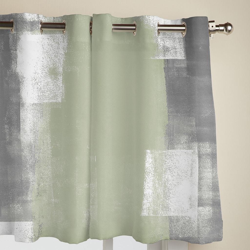 Зеленая картина маслом шалфея, текстура, оконные шторы для гостиной, дома, спальни, кухни, декор, Рождественская занавеска