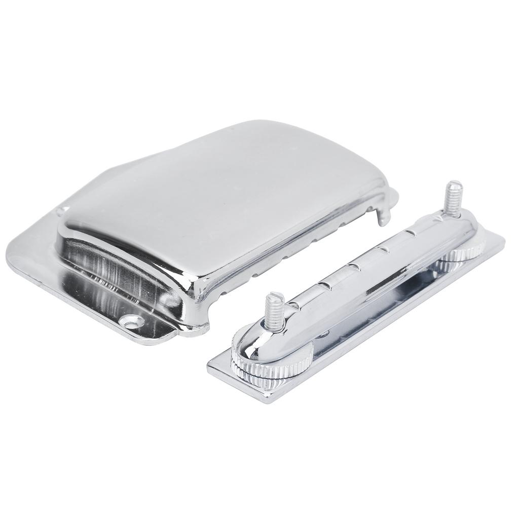 Регулируемый фиксированный бридж хвостовик металлический для электрогитары с защитной крышкой серебристый