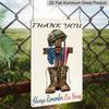 2D Flat Decorative 8×12 Inch Aluminum Plaque Metal Sign | Thank You Always Remember Our Heroes: Fallen Soldier Memorial Cross with US Flag; Honor