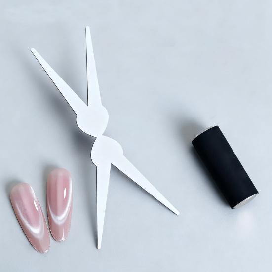 Yousheng Double-Ended French Manicure Tool with Magnet Stainless Steel Nail Art Kit for Cat Eyes Design Professional Magnetic Nail Polish Accessory