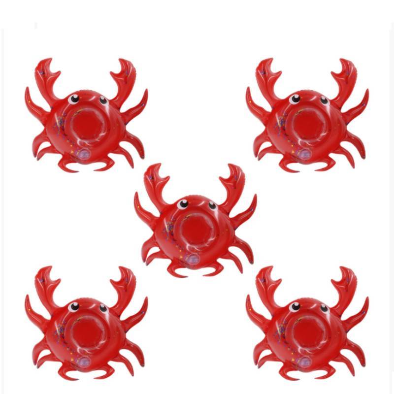 Pvc Inflatable Water Toy Red Crab Coaster Floating Cup Holder For Pool Parties