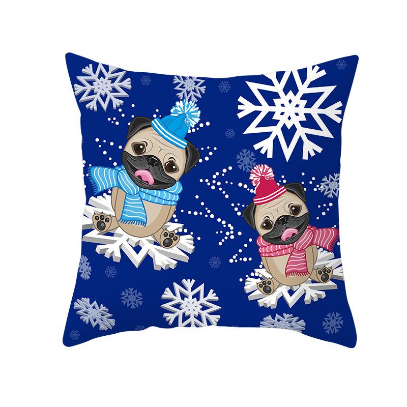 Персиковая кожа Рождественский принт Наволочка Мультяшное животное Дом Диван Подушка Чехол Прикроватная Спальня Подушка