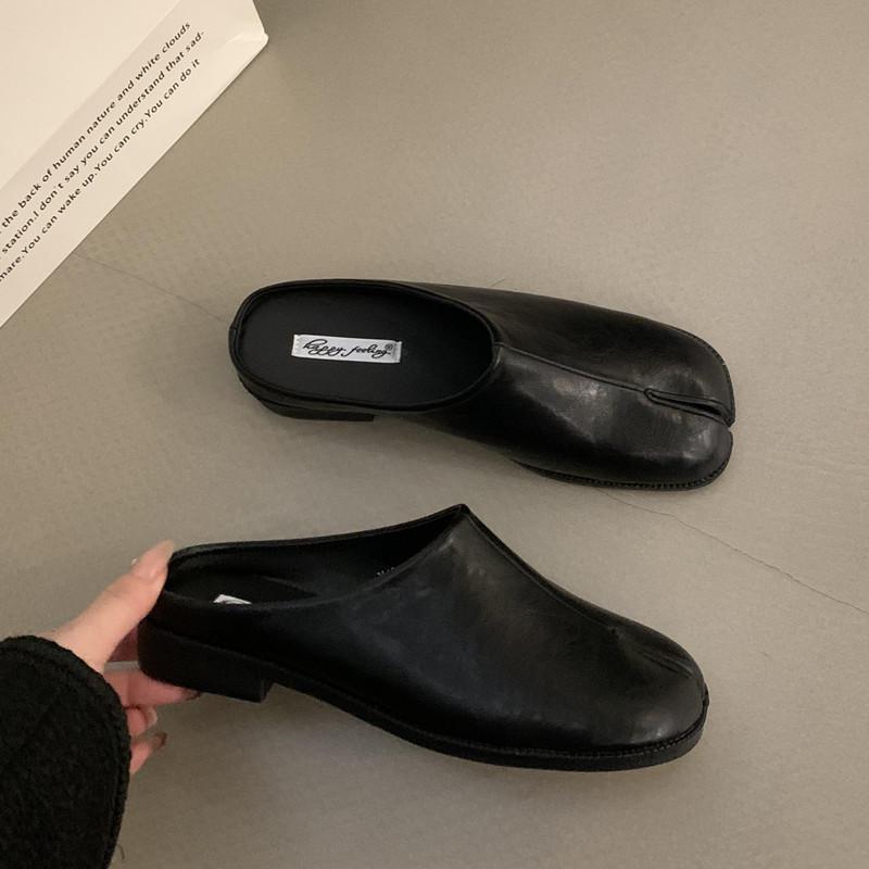 Мода Bailamos Женские тапочки с раздельным пальцем, круглым носком, неглубокие, ленивые лодочки, мюли с ремешком на пятке, обувь таби ниндзя, слипоны, мягкие лоферы, женские