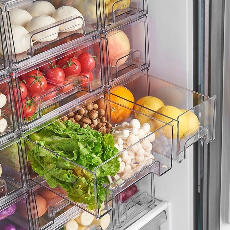 Практичные органайзеры для холодильника, герметичный ящик-контейнер для еды с крышкой, прозрачный ящик для хранения в морозильной камере, кухонные принадлежности