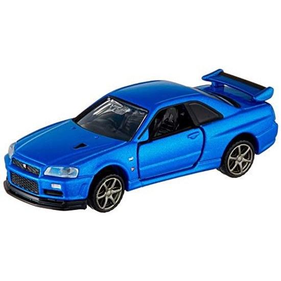 Takara Tomy Tomica Premium 11 Nissan Skyline GT-R V-SPEC2 Nur miniature car toy ages 6 up boxed meets safety standards ST mark certification.