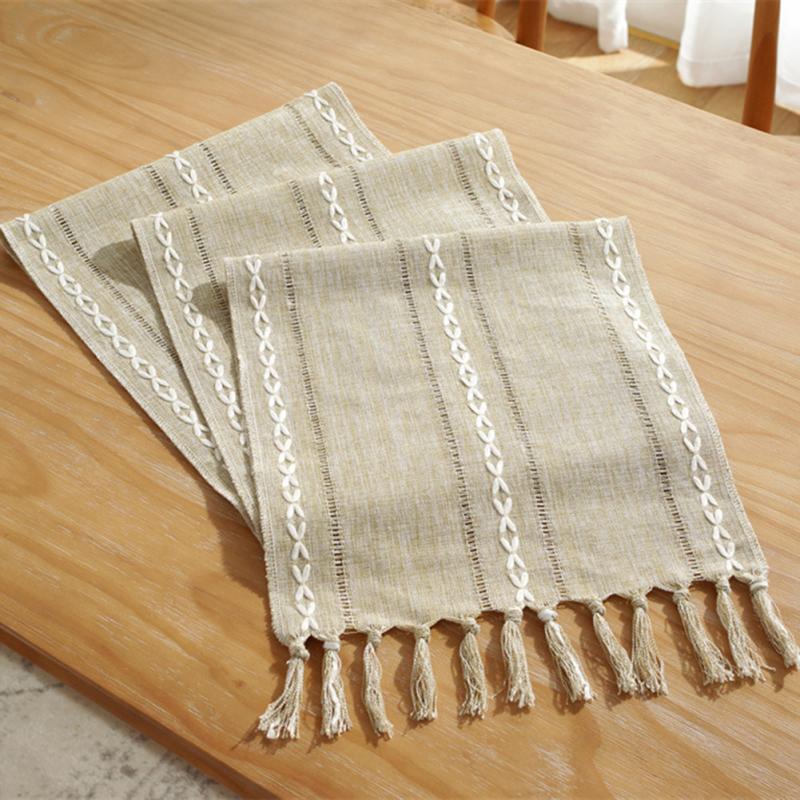 Новый! Дорожка для стола в деревенском стиле с кисточкой 33x183 см/13x72 дюйма в деревенском стиле для столовой праздничной вечеринки
