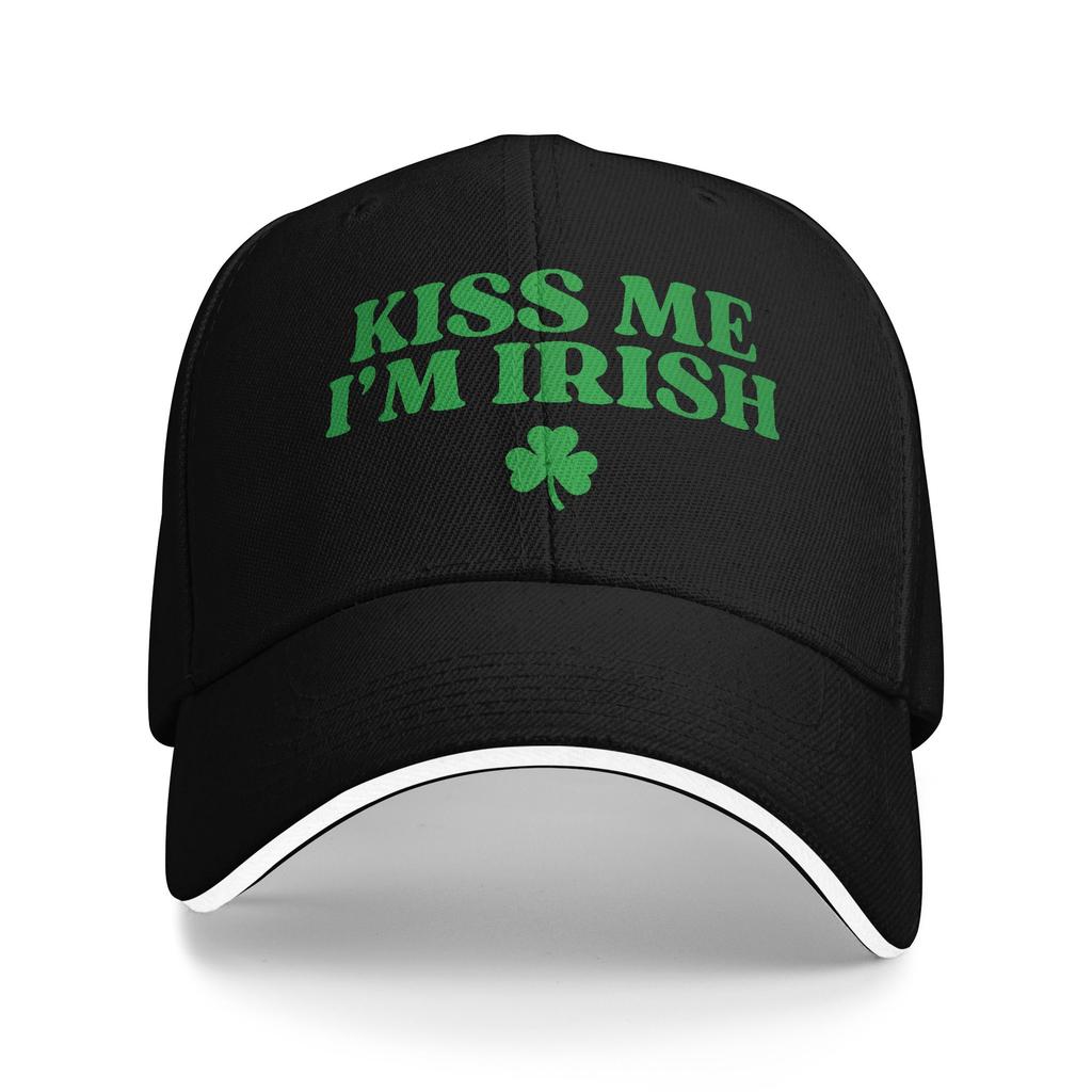 Kiss Me I'm Irish Funny St Patricks Day Baseball Cap Unisex Men Print Hip Hop Hats Summer Fashion Outdoor Sport Baseball Caps