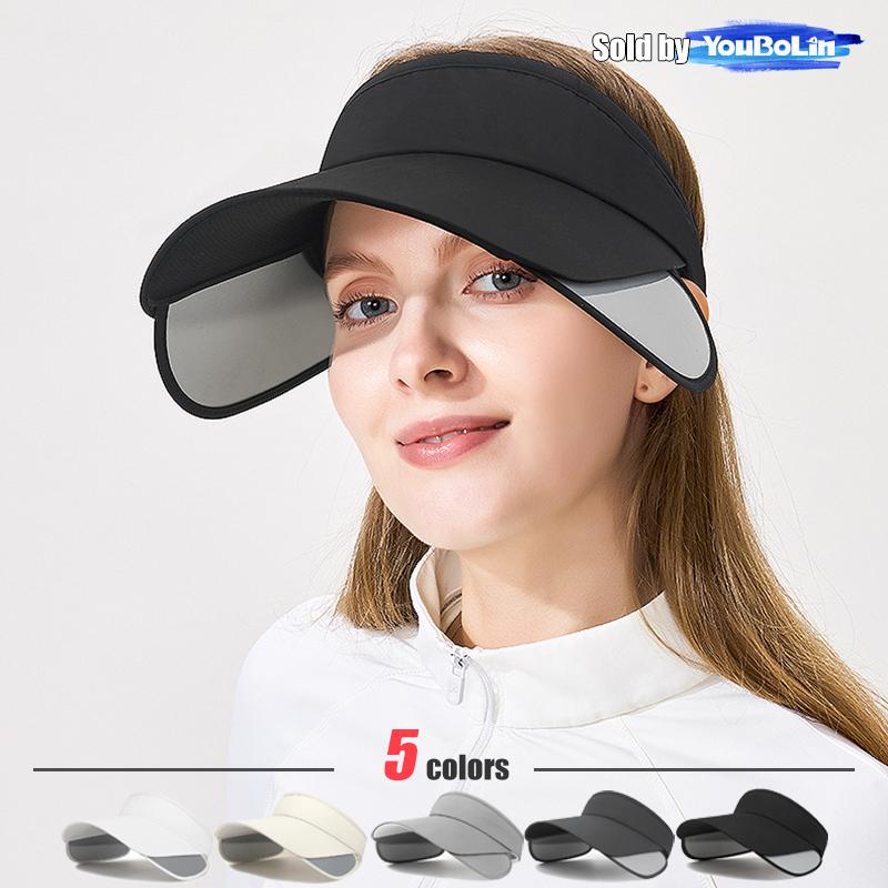 Adjustable Brim Sun Hat for Men & Women UV Protection Solid Color Summer Cap Outdoor Sports Commute Hat