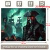 A 2D flat [party banner], depicting an epic undead pirate captain with a radiant eye.zyc