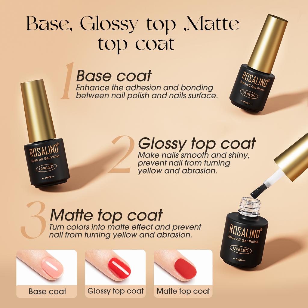 ROSALIND 38 шт. цветной полуперманентный УФ-гель-лак для ногтей, набор с базой и верхним слоем, замачиваемый гель-лак, дизайн ногтей, гель-лак для ногтей