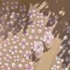 1pcs 5D Relief Crystal Pink Flower Nail Stickers Aurora Shell Glitter Cherry Blossom Nail Decals 5D Self Adhesive Nail Decor S%9