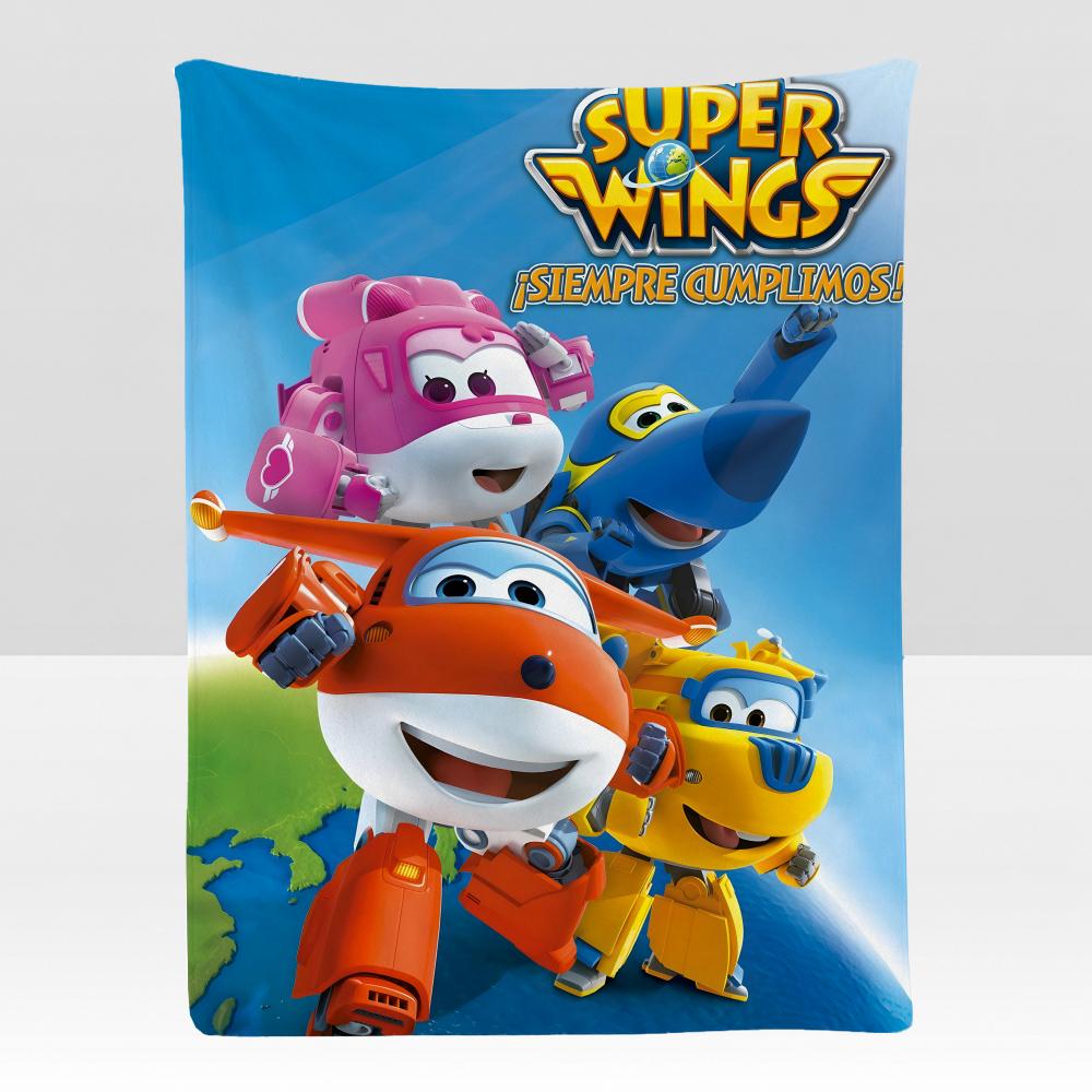 cartoon S-Super W-Wings Throw Soft Flannel Blanket for Bed Bedroom Sofa Picnic Throw Skin-friendly Breathable Gift Cover