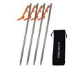 TITAN MANIA Peg Titanium Peg Lightweight Strong 40cm Set of 4 Tent Peg Stake Solid Setup Tool Solo Camping Outdoor Camping Equipment Storage Bag