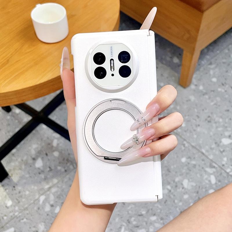 For Huawei Mate X3 X5 5G Case Skin-Friendly Luxury Matte Leather Magnetic 360 Rotating Holder Shockproof Back Cover Accessories