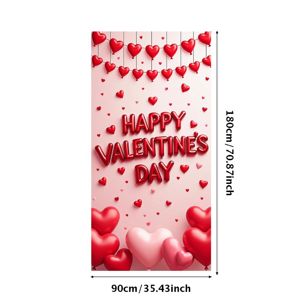 Valentine's Day Banner Backdrop Romantic Decorations Heart Background Red Love Celebration Photography Prop Party Supplies