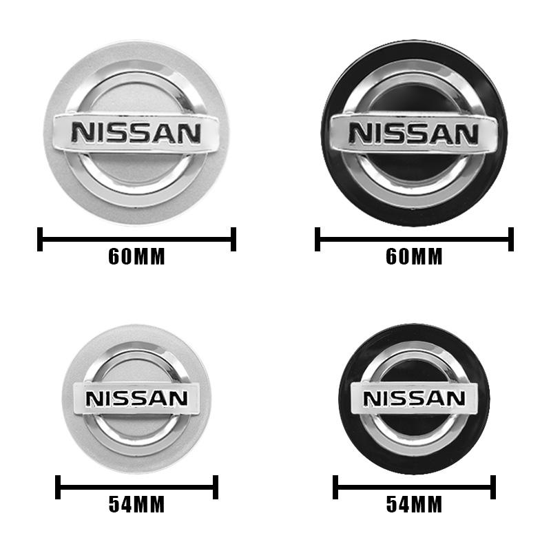 4pcs 54/60mm Nissan X-trail Qashqai Tiida Note Juke Sentra Patrol Leaf Accessories Car Wheel VCenter Hub Caps Rim Cover Badge