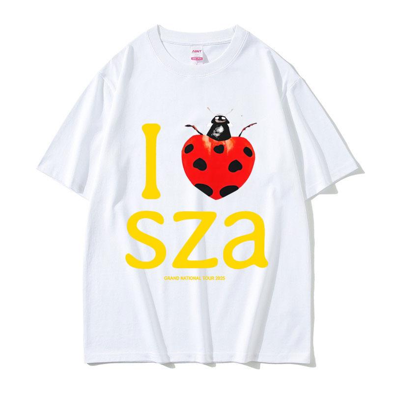 I Love SZA Grand National Tour 2025 Graphic Tshirt Unisex Women Hip Hop Oversized Tshirts Unisexs Casual Cotton Vintage T Shirts